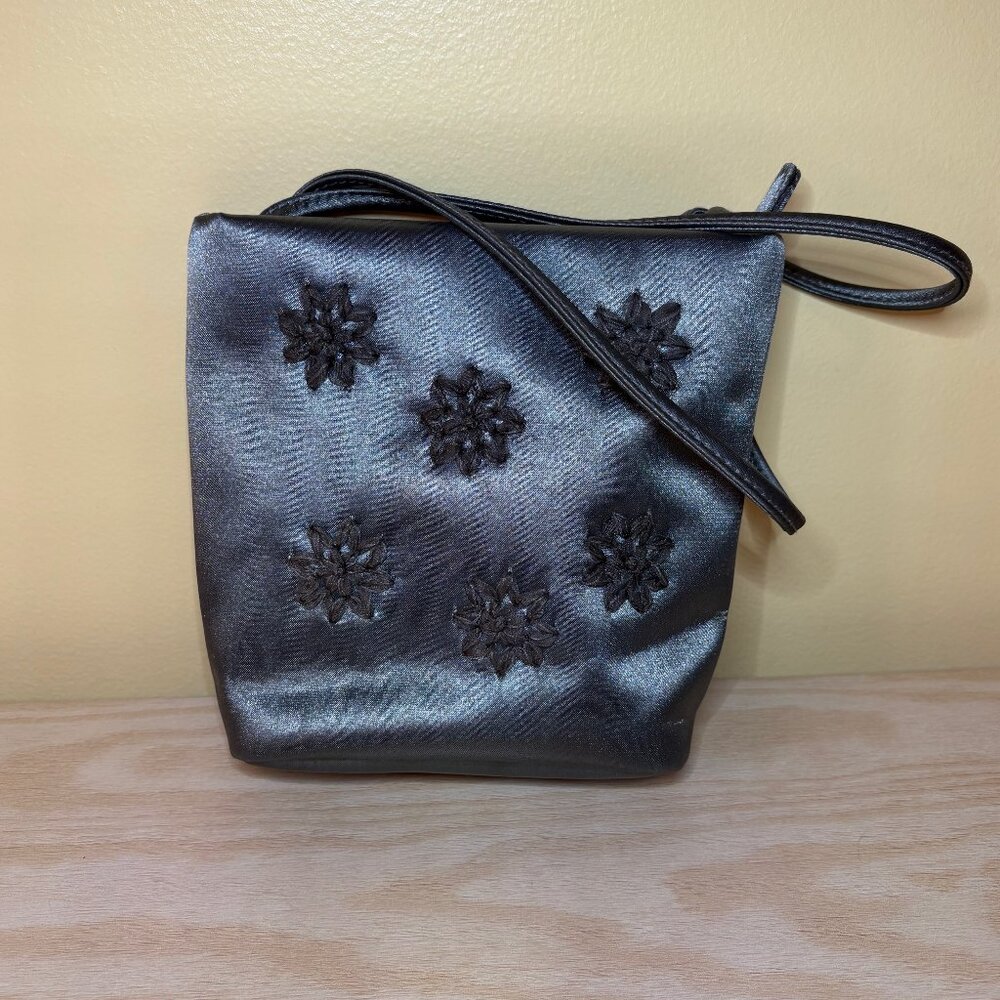 **PRICE DROP!** Liz Claiborne Purse in Silver Satin **LIKE NEW**